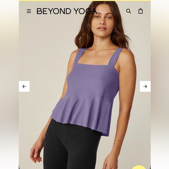Beyond Yoga Featherweight Flounce Tank Indigo Heather Purple Size XS/S - Picture 1 of 9